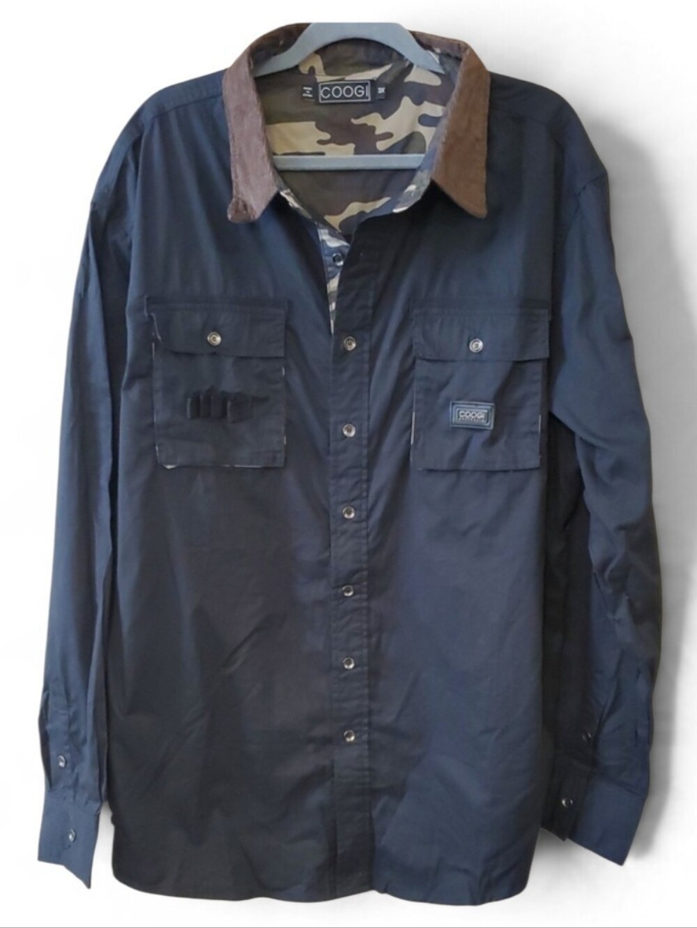 COOGI Australia Tactical Long Sleeve Button Up Utility Shirt In Black Size 3X - Picture 1 of 14